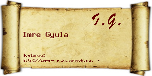 Imre Gyula névjegykártya
